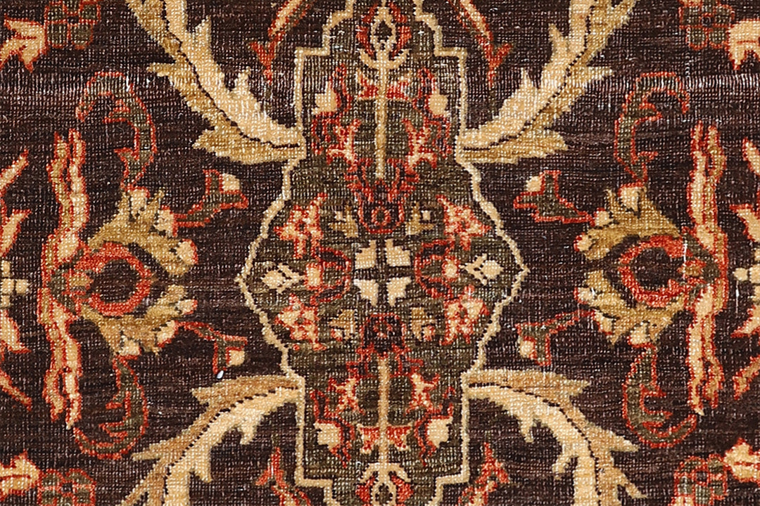 Hand-Knotted 3x5 Ariana Traditional Agra Wool Rug - Brown & Gold