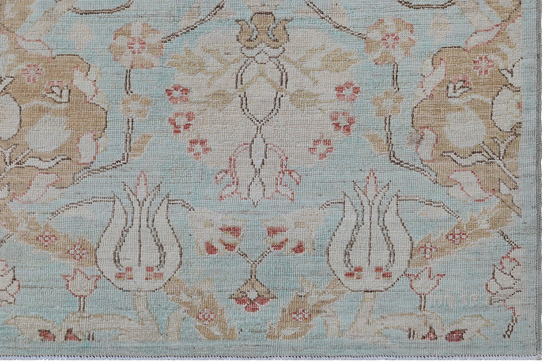 Ariana Transitional Pale Blue & Brown Ottoman Rug