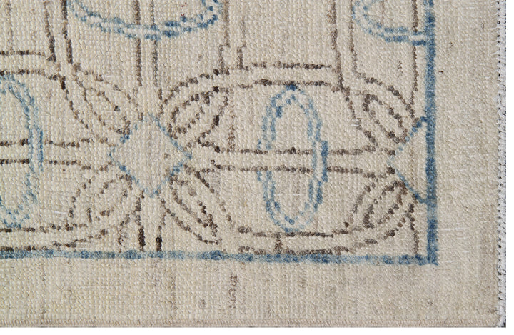 Ariana Transitional Modern Ivory and Blue Rug