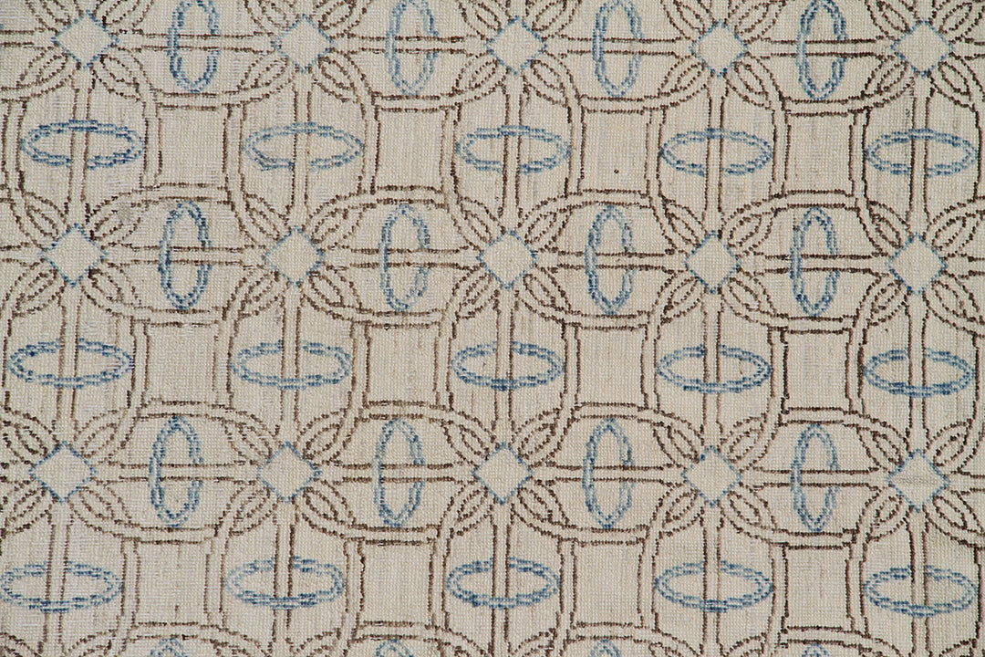 Ariana Transitional Modern Ivory and Blue Rug