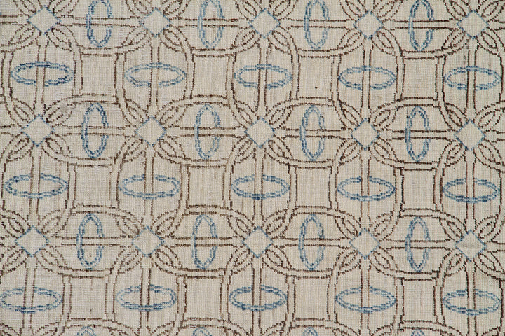Ariana Transitional Modern Ivory and Blue Rug
