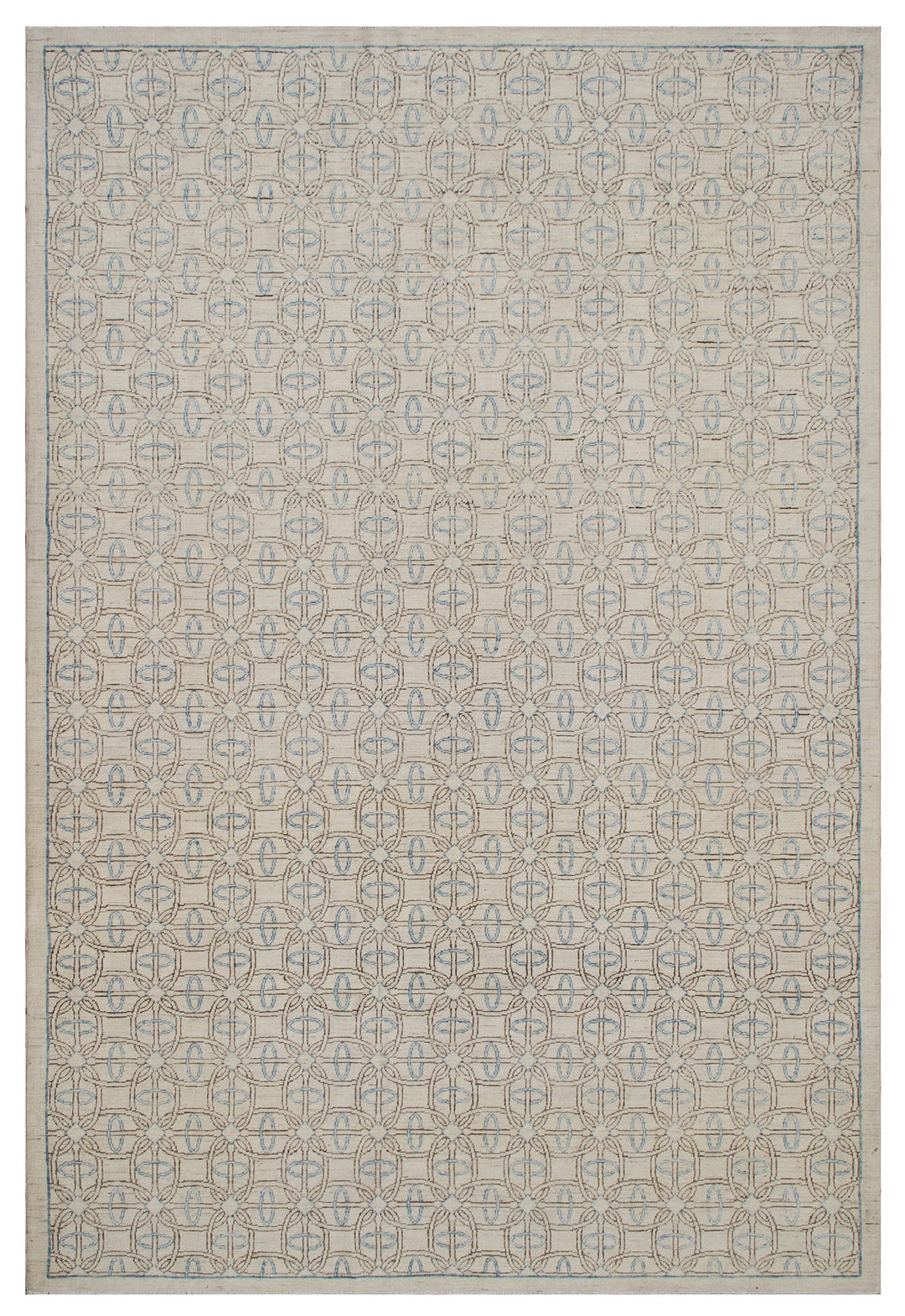 Ariana Transitional Modern Ivory and Blue Rug