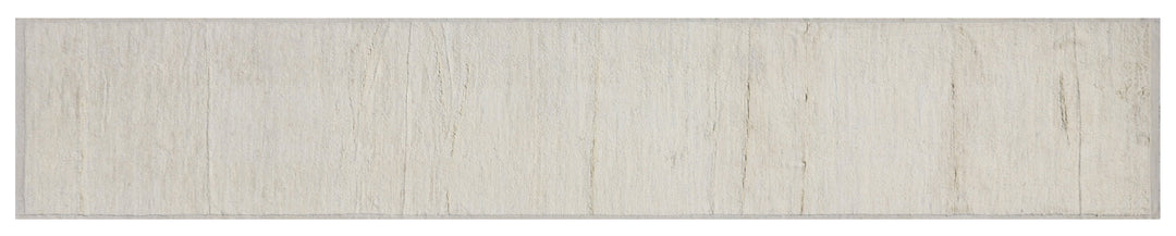 Authentic Ariana Barchi 4x21 Solid Ivory White Hand-Knotted Wool Runner, Atlas Mountain Inspired Moroccan Style
