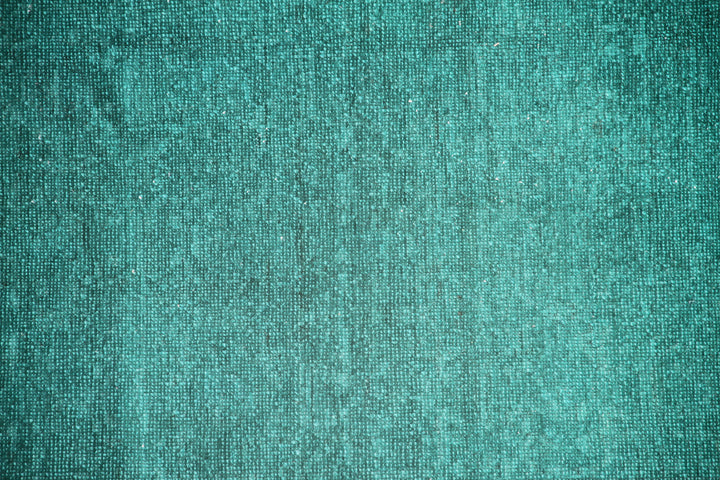 Ariana Rugs 5x5 Contemporary Teal Green Overdyed Hand-Knotted Wool Rug