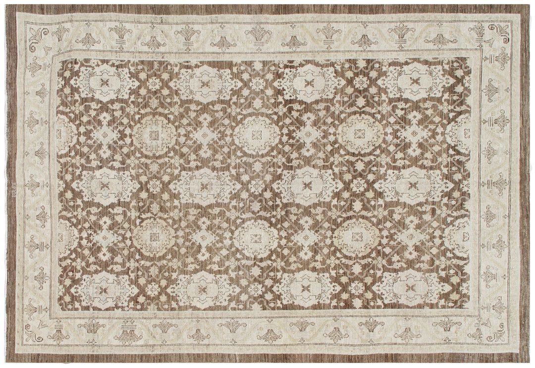 Authentic fine hand-knotted Afghan area rug from the Ariana Traditional Collection, featuring the Agra 505 design in a low-pile organic wool weave.