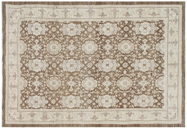 Authentic fine hand-knotted Afghan area rug from the Ariana Traditional Collection, featuring the Agra 505 design in a low-pile organic wool weave.