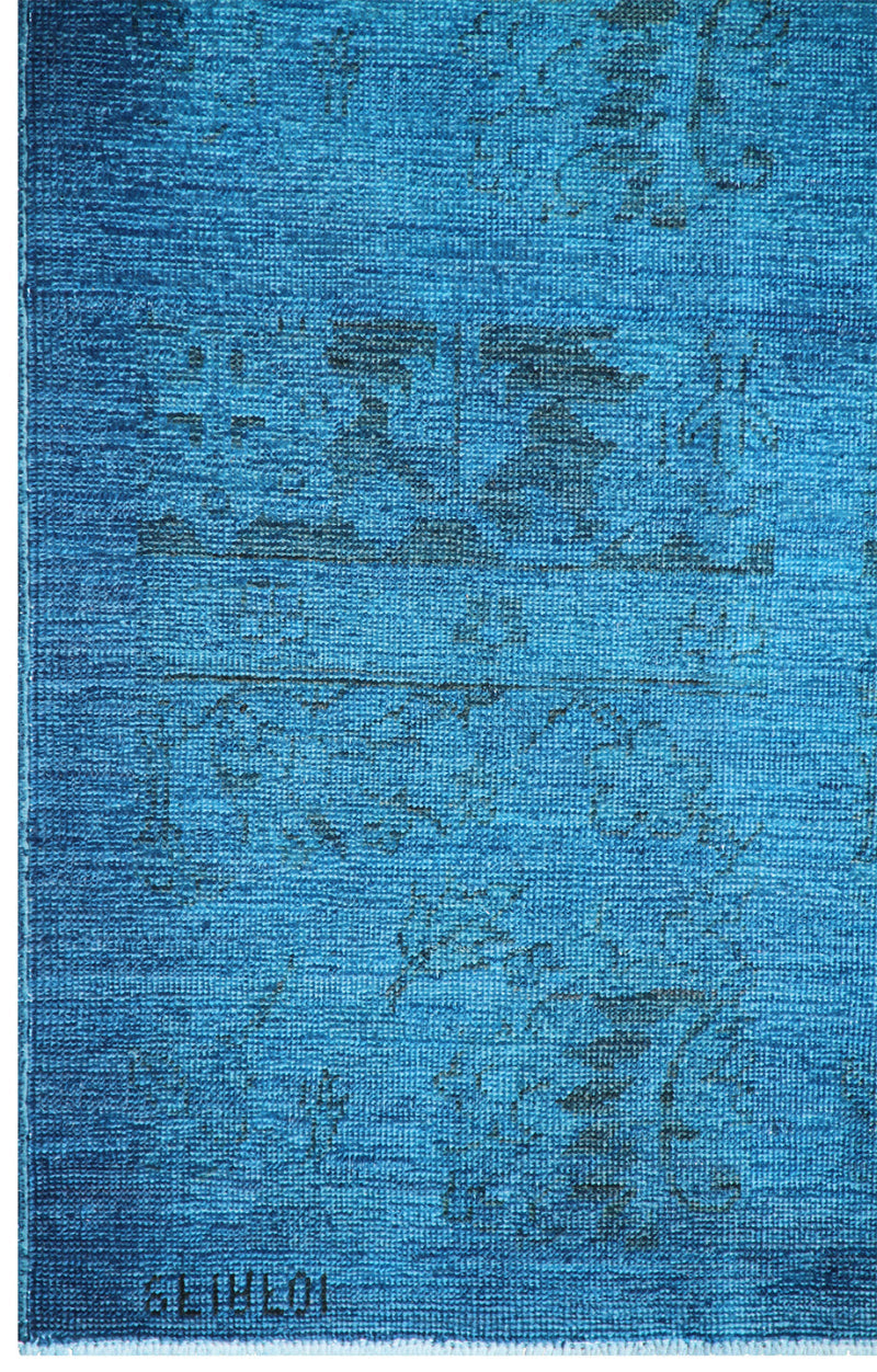 6x9 Blue Ariana Hand-Knotted Overdye Rug