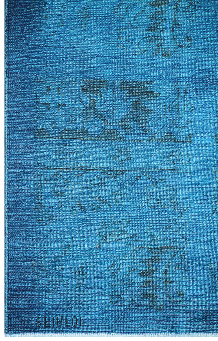 6x9 Blue Ariana Hand-Knotted Overdye Rug