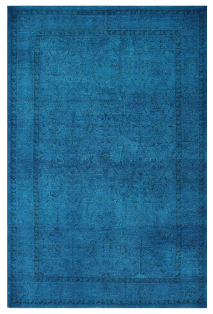 6x9 Blue Ariana Hand-Knotted Overdye Rug