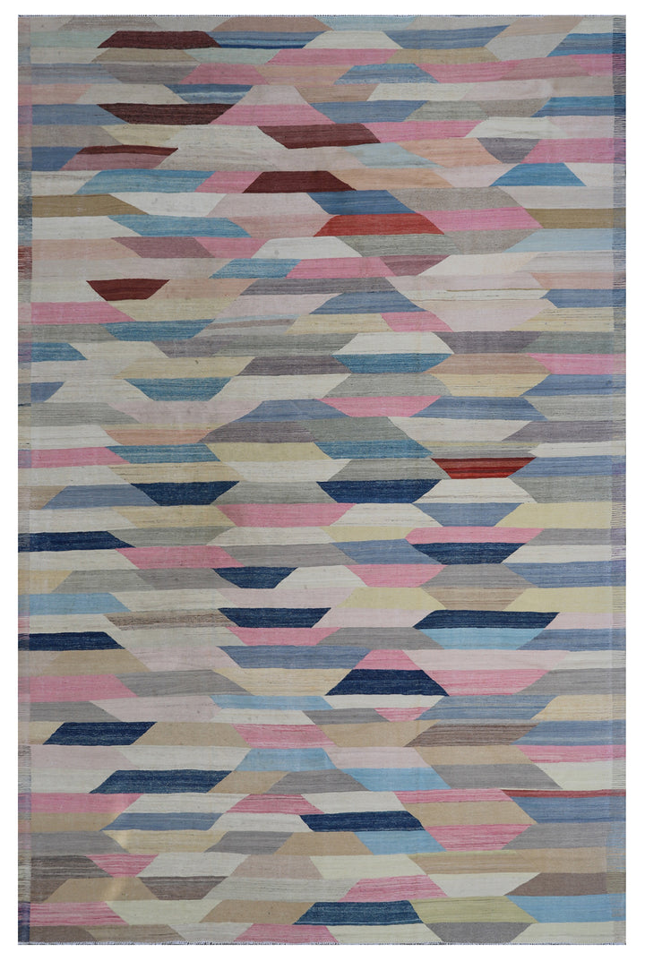10x14 Large Colorful Geometric Ariana Kilim Rug
