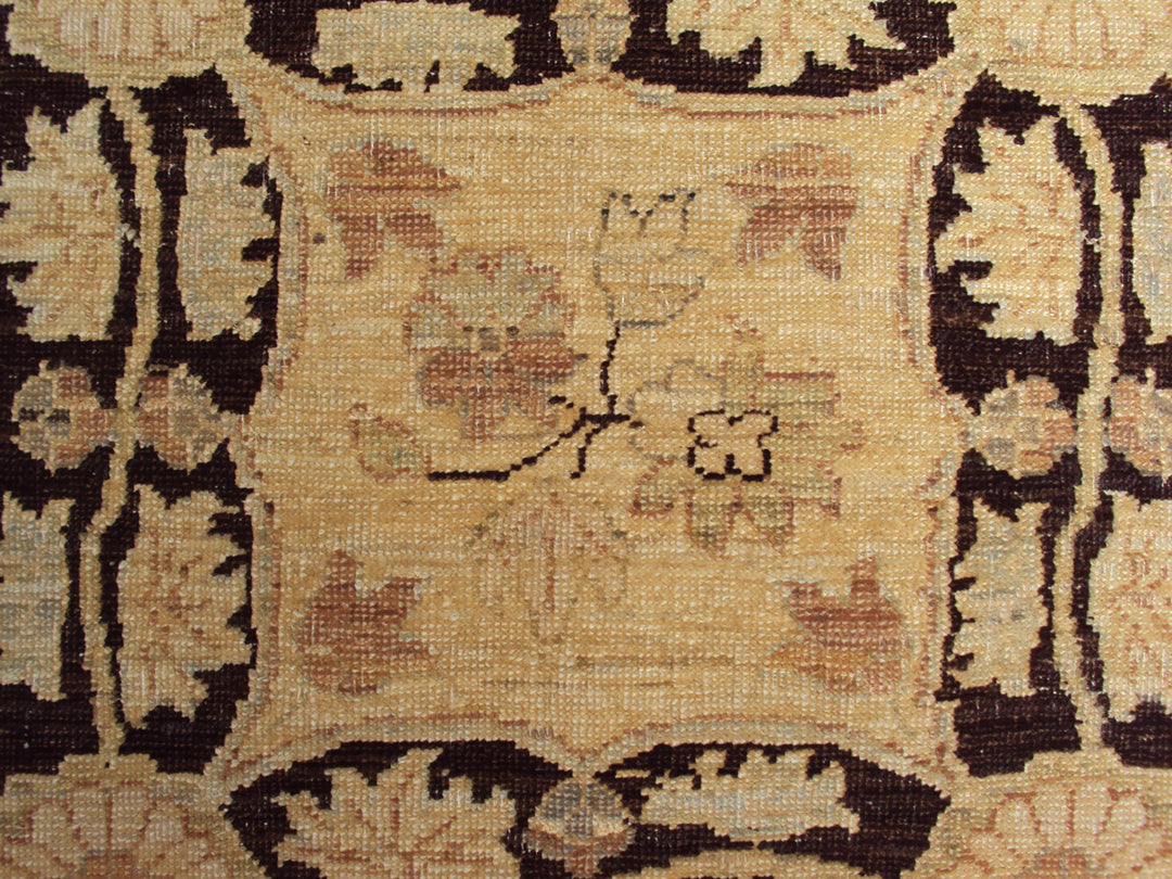 20'8" x 16'6" Extra Large Ariana Traditional Wool Area Rug in Deep Chocolate Brown and Warm Gold Accents by Ariana Rugs West Hollywood