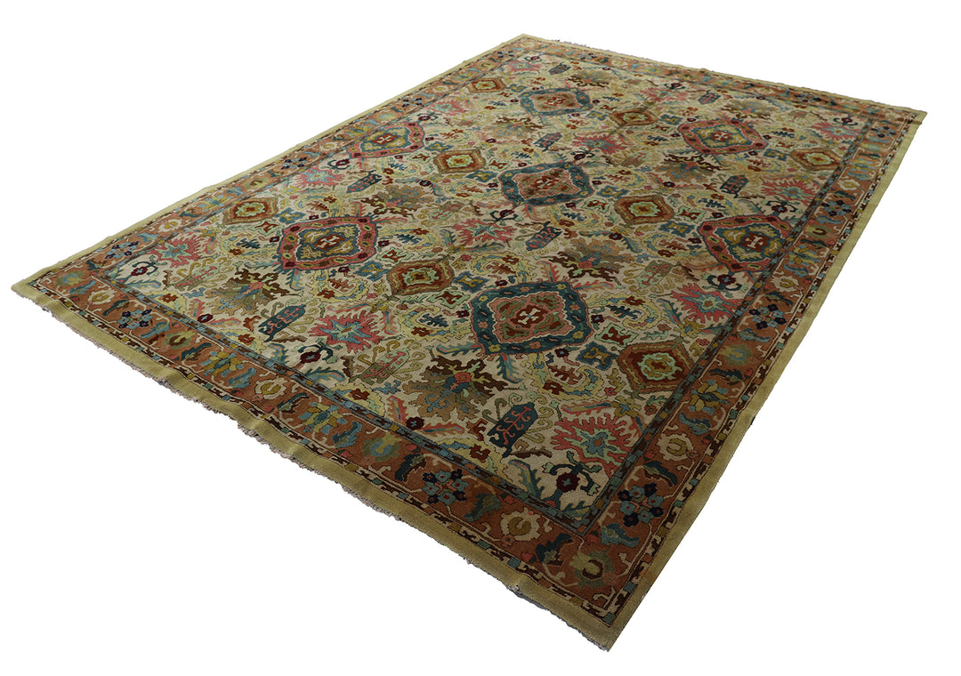 Fine Tetex German Rug | 8x10 Caucasian Design | Antique Tufted Wool