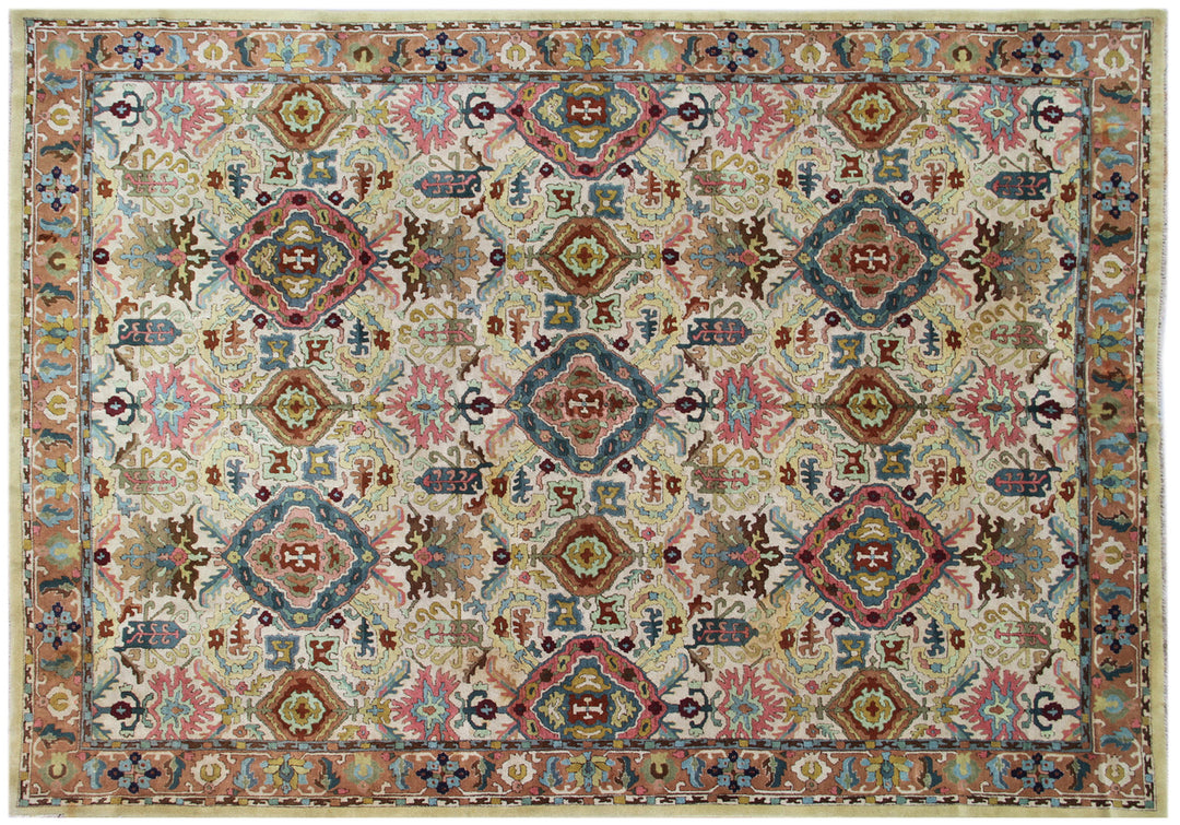 Fine Tetex German Rug | 8x10 Caucasian Design | Antique Tufted Wool