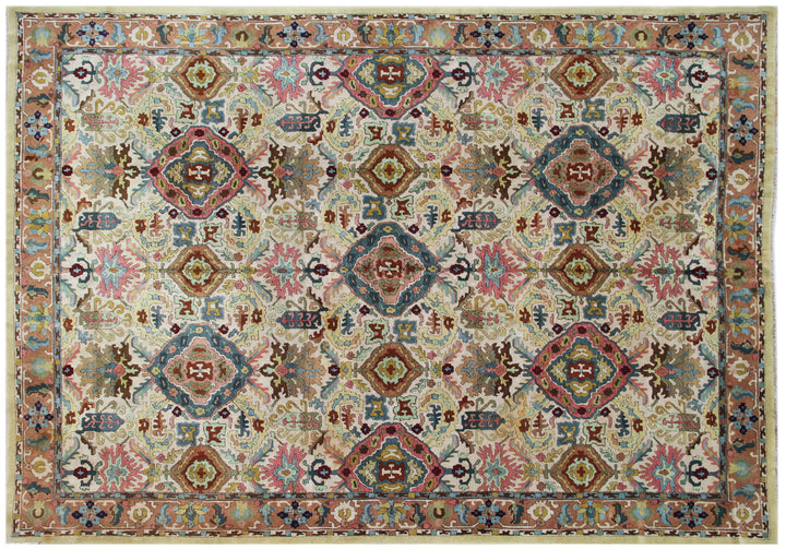 Fine Tetex German Rug | 8x10 Caucasian Design | Antique Tufted Wool