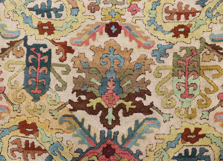 Fine Tetex German Rug | 8x10 Caucasian Design | Antique Tufted Wool