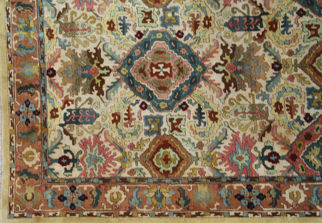 Fine Tetex German Rug | 8x10 Caucasian Design | Antique Tufted Wool