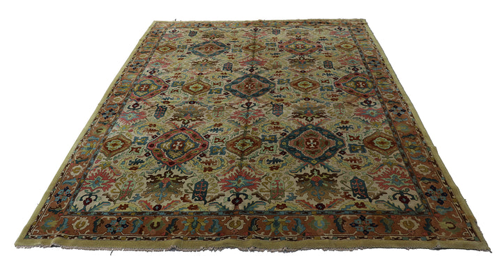 Fine Tetex German Rug | 8x10 Caucasian Design | Antique Tufted Wool