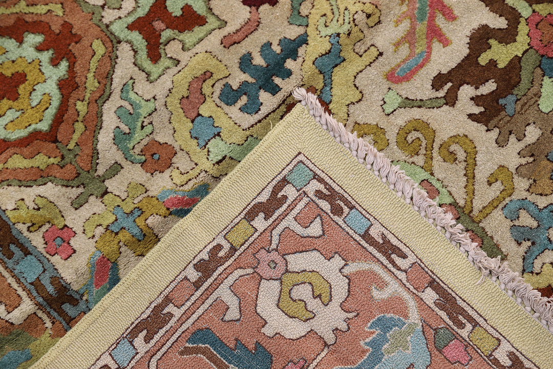 Fine Tetex German Rug | 8x10 Caucasian Design | Antique Tufted Wool