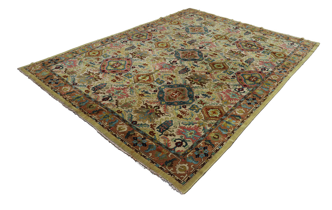 Fine Tetex German Rug | 8x10 Caucasian Design | Antique Tufted Wool