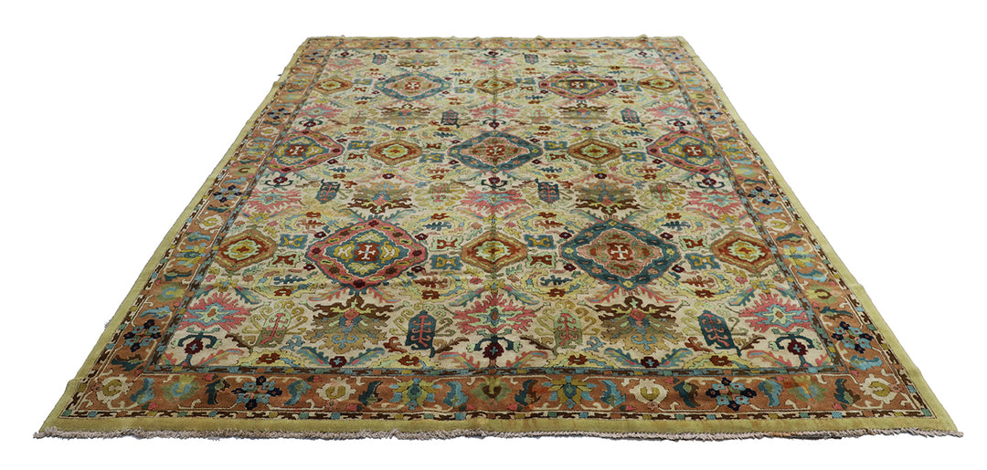 Fine Tetex German Rug | 8x10 Caucasian Design | Antique Tufted Wool