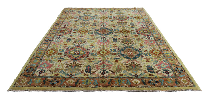 Fine Tetex German Rug | 8x10 Caucasian Design | Antique Tufted Wool