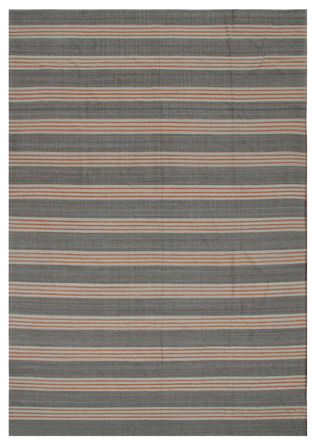 Oversized Striped Grey, Brown, Beige & Rust Ariana Kilim Rug – 13' x 19'