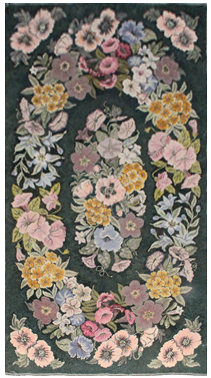 Antique Vintage American Hooked Rug