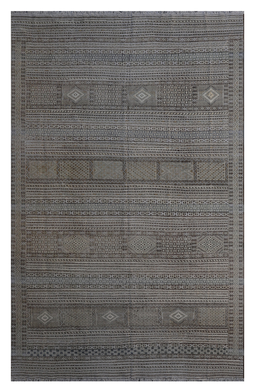 Large Vintage Kilim | Moroccan | Geometric Embroidered Kilim