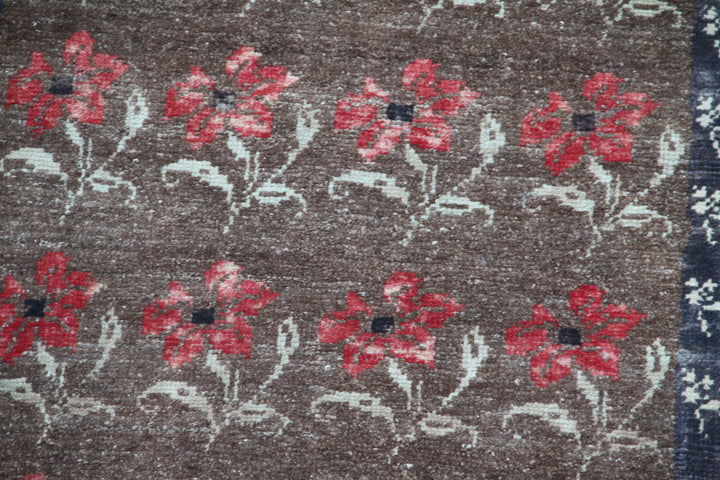 3'x6' Hand-Woven Tribal Turkish Rug in Brown and Pink