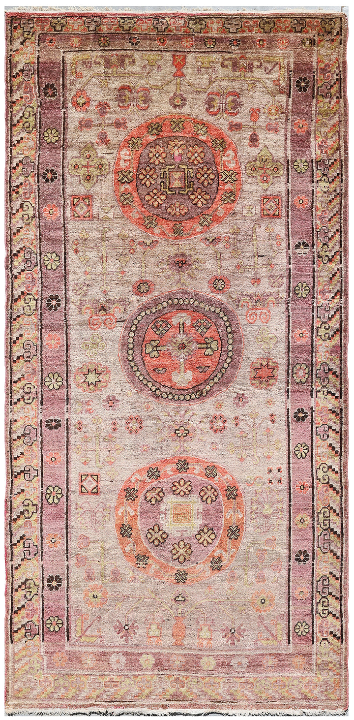 5'x10' Wool Rug | Vintage Samarkand Khotan Area Rug